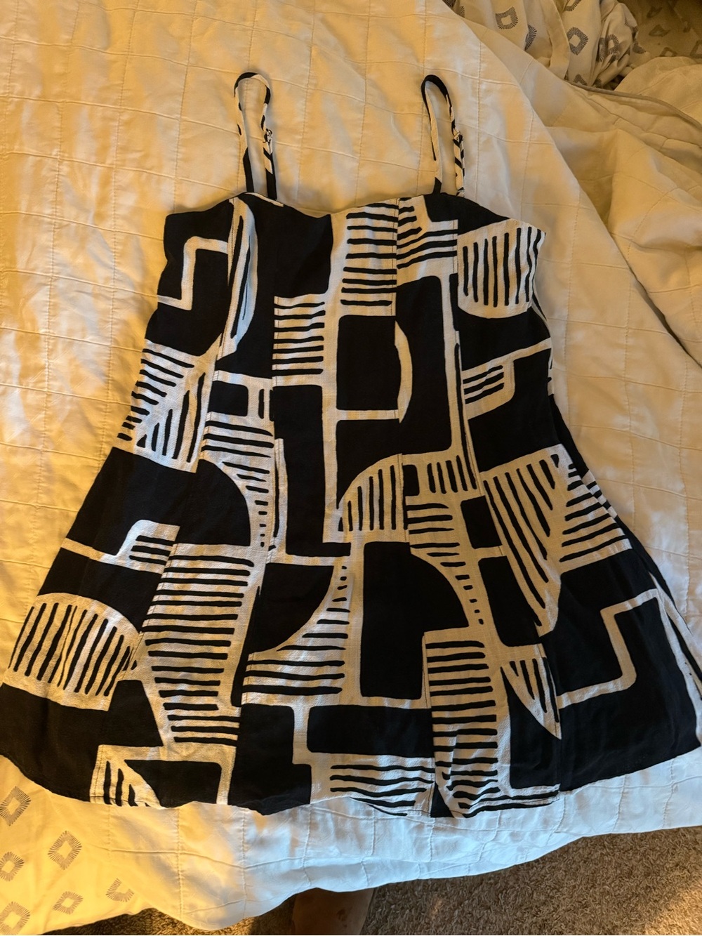Promesa Black and White Geometric Camisole Dress